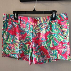 Lilly Pulitzer POMEGRANATE JUNGLE TUMBLE 12 Tropical Bright Callahan Shorts Pink